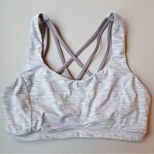 Women's Strappy Gray Sports Bra